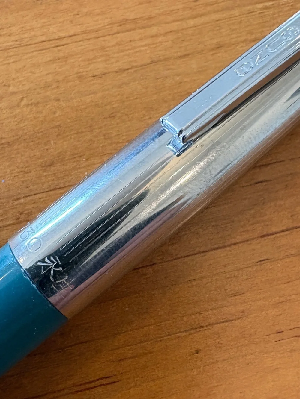 Vintage Wing Sung 703 Fountain Pen Blue Chrome Trim Chinese Pen